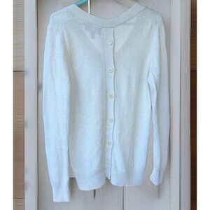 Banana Republic V-Neck Italian Wool Cashmere Sweater Mint Button Back Like NEW